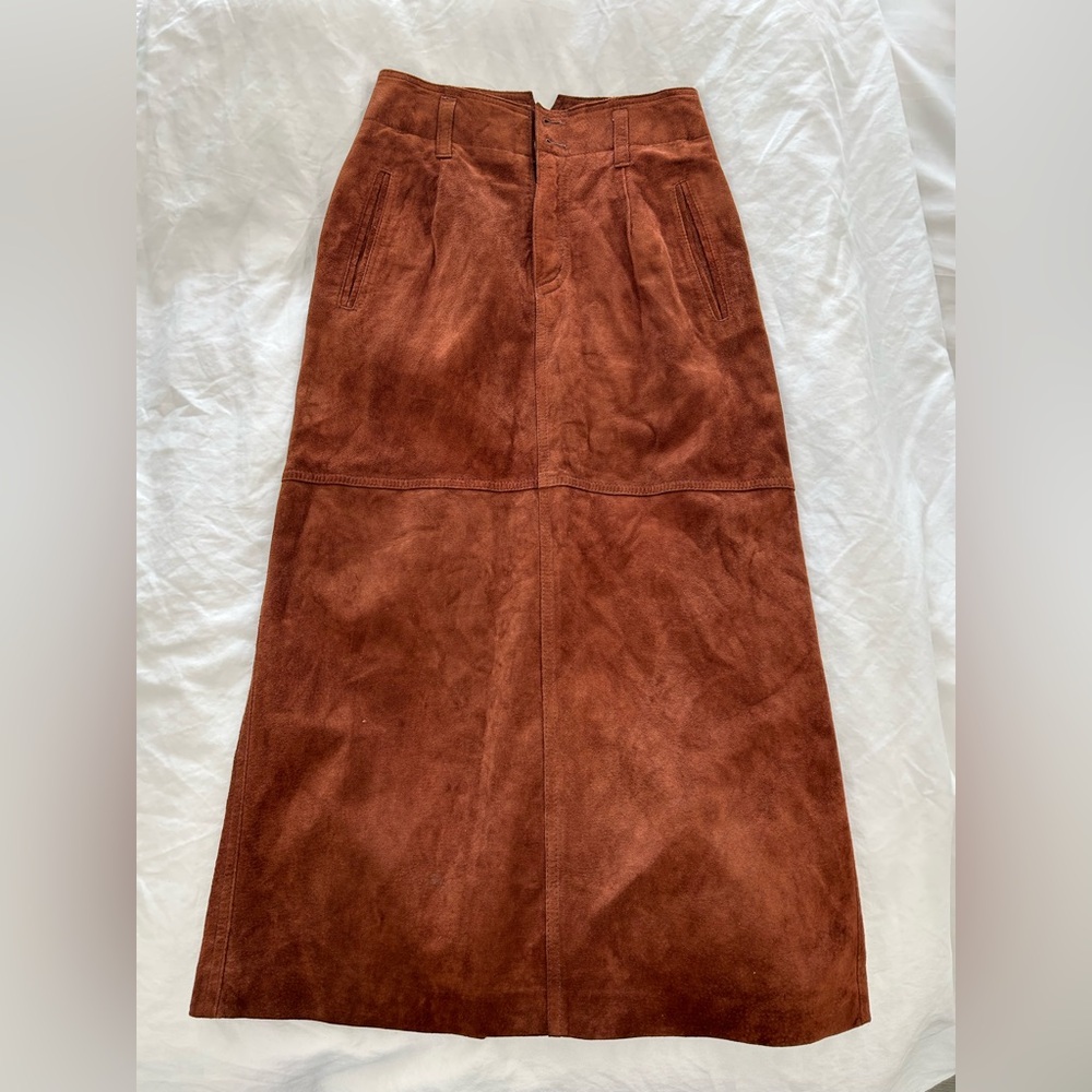 Brown suede skirt size 4